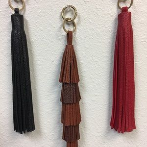 A Trio of Brand New Leather Fashion Purse Tassels